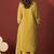 Mustard pure cotton schiffly kurta set with dupatta for women