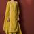 Mustard pure cotton schiffly kurta set with dupatta for women