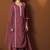 Maroon pure cotton schiffly kurta set with dupatta for women