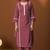 Maroon pure cotton schiffly kurta set with dupatta for women