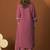 Maroon pure cotton schiffly kurta set with dupatta for women
