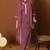 Maroon pure cotton schiffly kurta set with dupatta for women