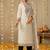 White pure cotton jacquard kurta set with dupatta for women