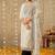 White pure cotton jacquard kurta set with dupatta for women
