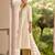 White pure cotton jacquard anarkali kurta with pyjamas & dupatta