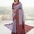 Lavender wine soft silk blend banarasi jacuard work designer party wear saree with unstitched blouse piece