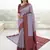 Lavender wine silk blend banarasi saree with unstitched blouse piece