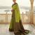 Lemon green  soft silk blend banarasi jacuard work designer party wear saree with unstitched blouse piece