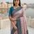 Peach sky soft silk blend banarasi jacuard work designer party wear saree with unstitched blouse piece