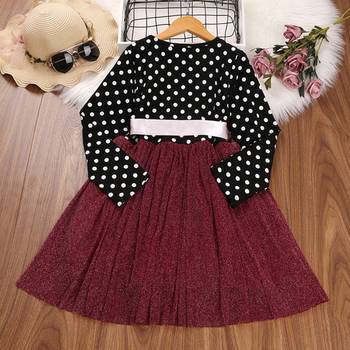 Black polka dot glitter knit fit & flare girls dress 2