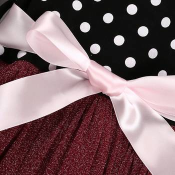 Black polka dot glitter knit fit & flare girls dress 3