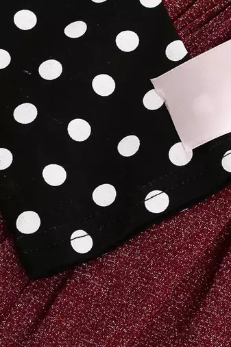 Black polka dot glitter knit fit & flare girls dress