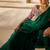 Emerald Green Embroidered Satin Chiffon Draped Saree Set