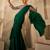 Emerald Green Embroidered Satin Chiffon Draped Saree Set