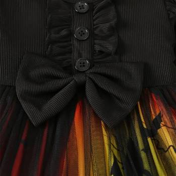 Black & red printed net fit & flare girls dress 3