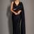 Black beads work shiny georgette partywear saree with full of beads work blouse fabric.