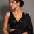 Black beads work shiny georgette partywear saree with full of beads work blouse fabric.