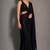 Black beads work shiny georgette partywear saree with full of beads work blouse fabric.