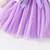 White & lavender floral print net fit & flare girls dress