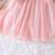 White & pink floral print net fit & flare girls dress