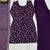 Women’s wine embroidered kurta with bell bottom pant & dupatta set