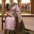 Baby pink green  soft silk blend banarasi jacuard work designer party wear saree with unstitched blouse piece