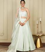 Silk Blend Embroidered work wedding Lehenga choli with dupatta.