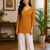 MUSTARD  REYON WITH DIGITAL PRINTED STYLISH WEAR KURTI 