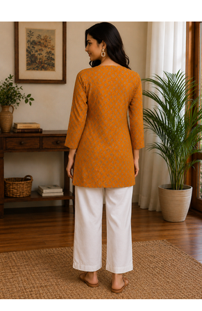 MUSTARD Rayon DIGITAL PRINTED KURTI  3