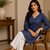 BLUE  REYON WITH DIGITAL PRINTED STYLISH WEAR KURTI 