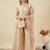 Cream crunchy silk heavy thread embroidery work kurta sharara set