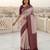 Peach wine soft silk blend banarasi jacuard work designer party wear saree with unstitched blouse piece