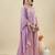 Lavender crunchy silk heavy thread embroidery work kurta sharara set