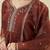 Brown crunchy silk heavy thread embroidery work kurta sharara set