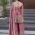 Onion pink fandy silk heavy thread embroidery work kurta sharara set