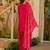Rani pink silk crepe beautiful plain with printed dupatta kurta patiala set