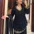 Black silk crepe heavy thread embroidery work kurta palazzo set