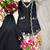 Black silk crepe heavy thread embroidery work kurta palazzo set