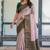 Baby pink soft silk blend banarasi jacuard work designer party wear saree with unstitched blouse piece