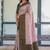 Baby pink soft silk blend banarasi jacuard work designer party wear saree with unstitched blouse piece