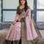 Baby pink soft silk blend banarasi jacuard work designer party wear saree with unstitched blouse piece