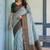 Sea green soft silk blend banarasi jacuard work designer party wear saree with unstitched blouse piece