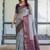 Grey navy soft silk blend banarasi jacuard work designer party wear saree with unstitched blouse piece