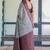 Grey navy soft silk blend banarasi jacuard work designer party wear saree with unstitched blouse piece