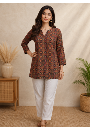 MULTICOLOR Rayon DIGITAL PRINTED KURTI  1