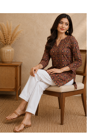MULTICOLOR Rayon DIGITAL PRINTED KURTI  4