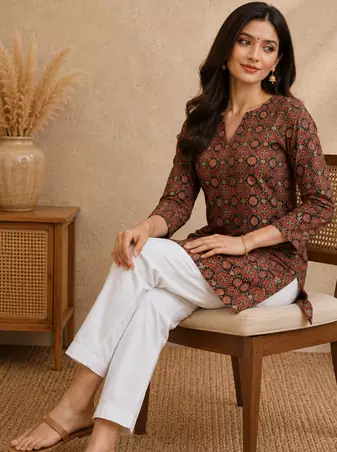 MULTICOLOR Rayon DIGITAL PRINTED KURTI 