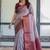 Lavender soft silk blend banarasi jacuard work designer party wear saree with unstitched blouse piece