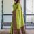 Lemon green soft silk blend banarasi jacuard work designer party wear saree with unstitched blouse piece