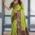 Lemon green soft silk blend banarasi jacuard work designer party wear saree with unstitched blouse piece